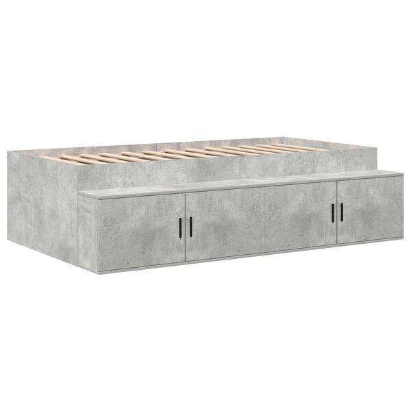 vidaXL Cadre de Lit de Rangement Gris Béton 90x190 cm