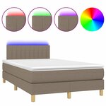 vidaXL Sommier à lattes de lit matelas et LED taupe 120x190 cm tissu