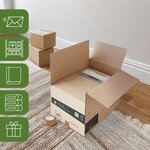 Pack and Move - Lot 75 cartons déménagement hauteur modubale : variable - 50 x 40 x 20-30 cm - Poignées renforcées - 3 adhésifs offerts