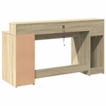 vidaXL Bureau avec lumières LED chêne sonoma bois d'ingénierie