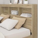 vidaXL Lit Bibliothèque Chêne sonoma 160 x 200 cm Bois d'ingénierie