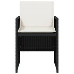 vidaXL Chaises de jardin lot de 4 avec coussins noir résine tressée