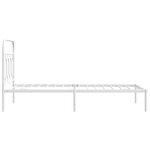vidaXL Cadre de lit métal avec tête de lit blanc 90x200 cm