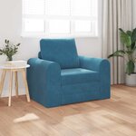 vidaXL Canapé-Lit Bleu 98 x 71 x 83 cm Velours