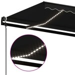 vidaXL Auvent automatique capteur de vent et LED 400x350 cm Anthracite