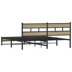 vidaXL Cadre de lit en métal sans matelas chêne sonoma 183x213 cm