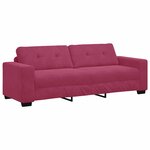 vidaXL Sofa 3 places avec coussin Rouge bordeaux Velours