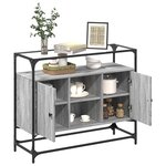 vidaXL Buffet avec dessus en verre sonoma gris bois d'ingénierie