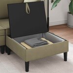 vidaXL Pouf avec Rangement Kaki Velours
