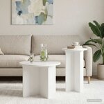 vidaXL Ensemble de tables d'appoint 2 pièces Blanc brillant