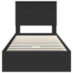 vidaXL Lit de Rangement avec tiroir Noir 90 x 190 cm Bois d'ingénierie