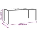 vidaXL Ensemble à manger de jardin 9Pièces coussins noir résine tressée