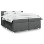 vidaXL Sommier à lattes de lit avec matelas Gris foncé 200x200cm Tissu