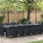 Ensemble de salle à manger de jardin vidaXL de 15 pièces avec coussins anthracite en poly rattan
