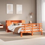 vidaXL Lit bibliothèque sans matelas cire marron 140x200 cm pin massif