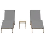 vidaXL Chaises longues lot de 2 avec table beige résine tressée