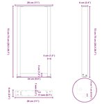vidaXL Pieds de table console en U  2 pièces  anthracite  28 x (72-73) cm  acier