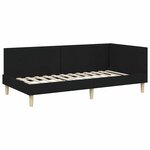 vidaXL Cadre de lit d'angle avec matelas 2 pc Noir 100 x 200 cm tissu