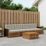 vidaXL Ensemble de canapés d'extérieur 5 pc Naturel et gris clair