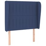 vidaXL Tête de lit avec oreilles Bleu 103x23x118/128 cm Tissu