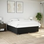 vidaXL Sommier à lattes de lit avec matelas Noir 180x200 cm Tissu