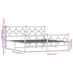 vidaXL Cadre de lit métal sans matelas et pied de lit blanc 180x200 cm