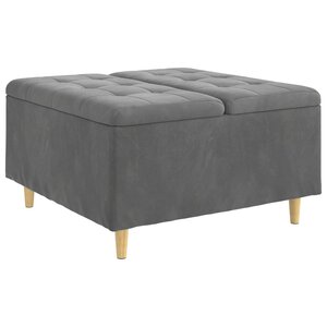 vidaXL Pouf de rangement Gris foncé 80 x 80 x 45 cm Velours