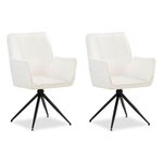 Lot 2 chaises oeuf modernes chenille blanc