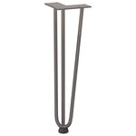 vidaXL Pieds en épingle à cheveux pour table basse 4 pièces Acier naturel 42 cm Acier massif