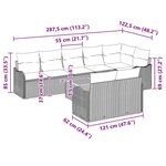vidaXL Ensemble de canapé de jardin 9 Pièces Beige Poly rotin