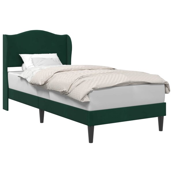 vidaXL Cadre de lit avec tête de lit Vert foncé 80 x 200 cm Velours