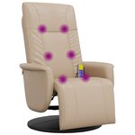vidaXL Fauteuil inclinable de massage repose-pieds cappuccino