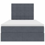 vidaXL Lit avec rangement et matelas Gris foncé 120 x 200 cm Velours