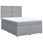 vidaXL Sommier à lattes de lit avec matelas Gris clair 140x190cm Tissu