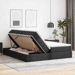 vidaXL Lit avec rangement et matelas avec matelas Noir 200 x 200 cm