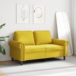vidaXL Canapé à 2 places Jaune 120 cm Velours