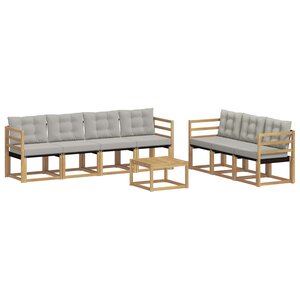 vidaXL Ensemble de canapés d'extérieur 8 Pièces Blanc et gris clair