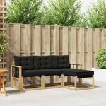 vidaXL Ensemble de canapés d'extérieur 4 pc Blanc et noir