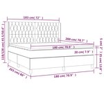 vidaXL Sommier à lattes de lit matelas et LED Taupe 180x200 cm Tissu