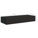 vidaXL Étagères à tiroirs murales 2 Pièces Noir 60x23 5x10 cm MDF