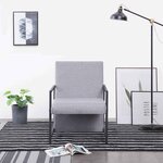 vidaXL Fauteuil gris clair tissu