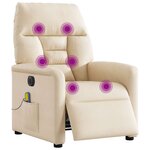 vidaXL Fauteuil inclinable de massage électrique beige