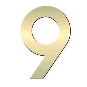N° 9 en Laiton  adhésif puissant  50 mm x 2 mm