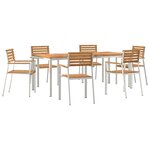 Ensemble de jardin 7 pièces vidaXL en bois massif et teck