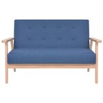 vidaXL Canapé à 2 places Tissu Bleu