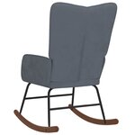 vidaXL Chaise à bascule Gris foncé Velours