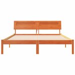 vidaXL Cadre de lit avec tête de lit Brun cire 140 x 200 cm Pin massif
