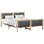 vidaXL Cadre de lit avec tête de lit marron et gris foncé 160 x 200 cm