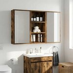 vidaXL Armoire murale de salle de bain Chêne Fumé 30 x 16 x 62 5 cm
