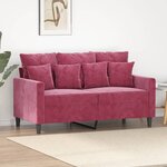 vidaXL Canapé à 2 places Rouge bordeaux 120 cm Velours